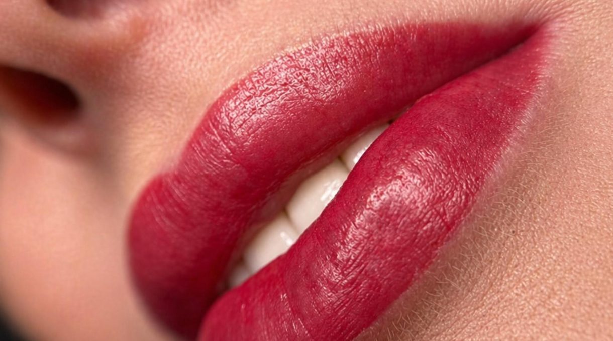 before and after lip liner tattoo healing
