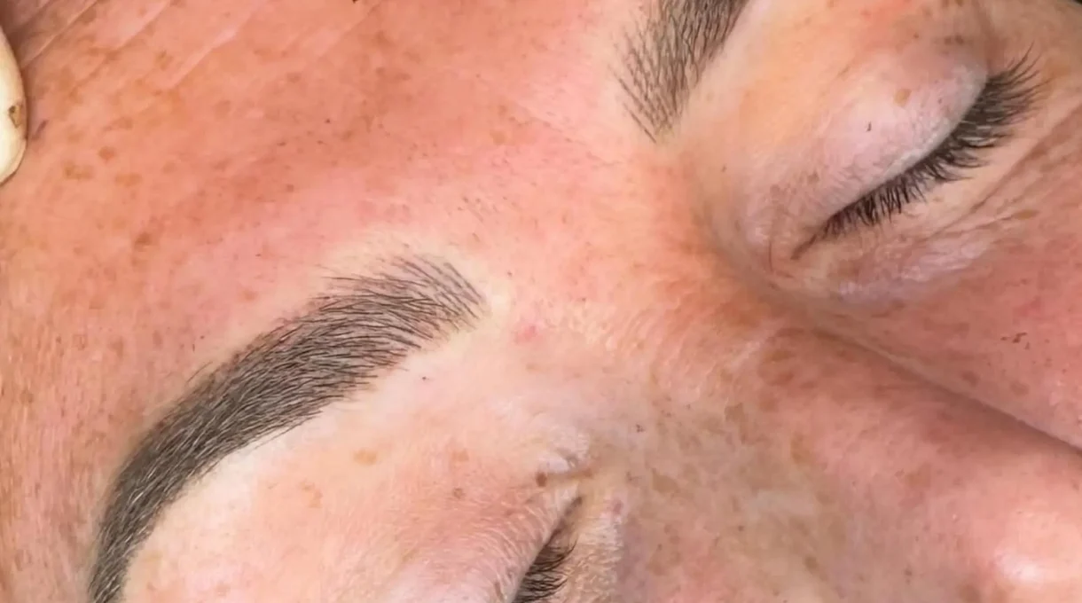 before and after powder brows healing