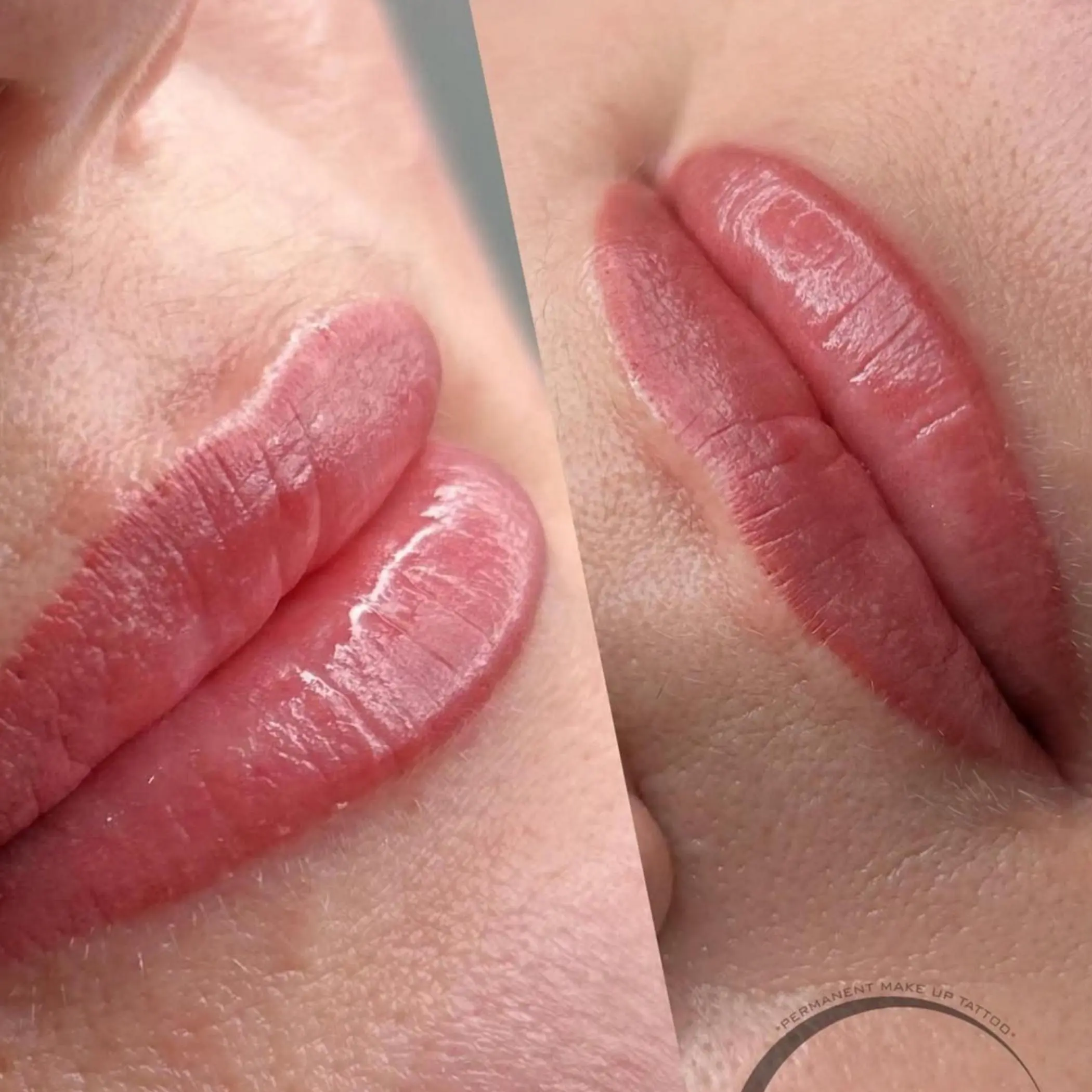 close up lip scar camouflage detail
