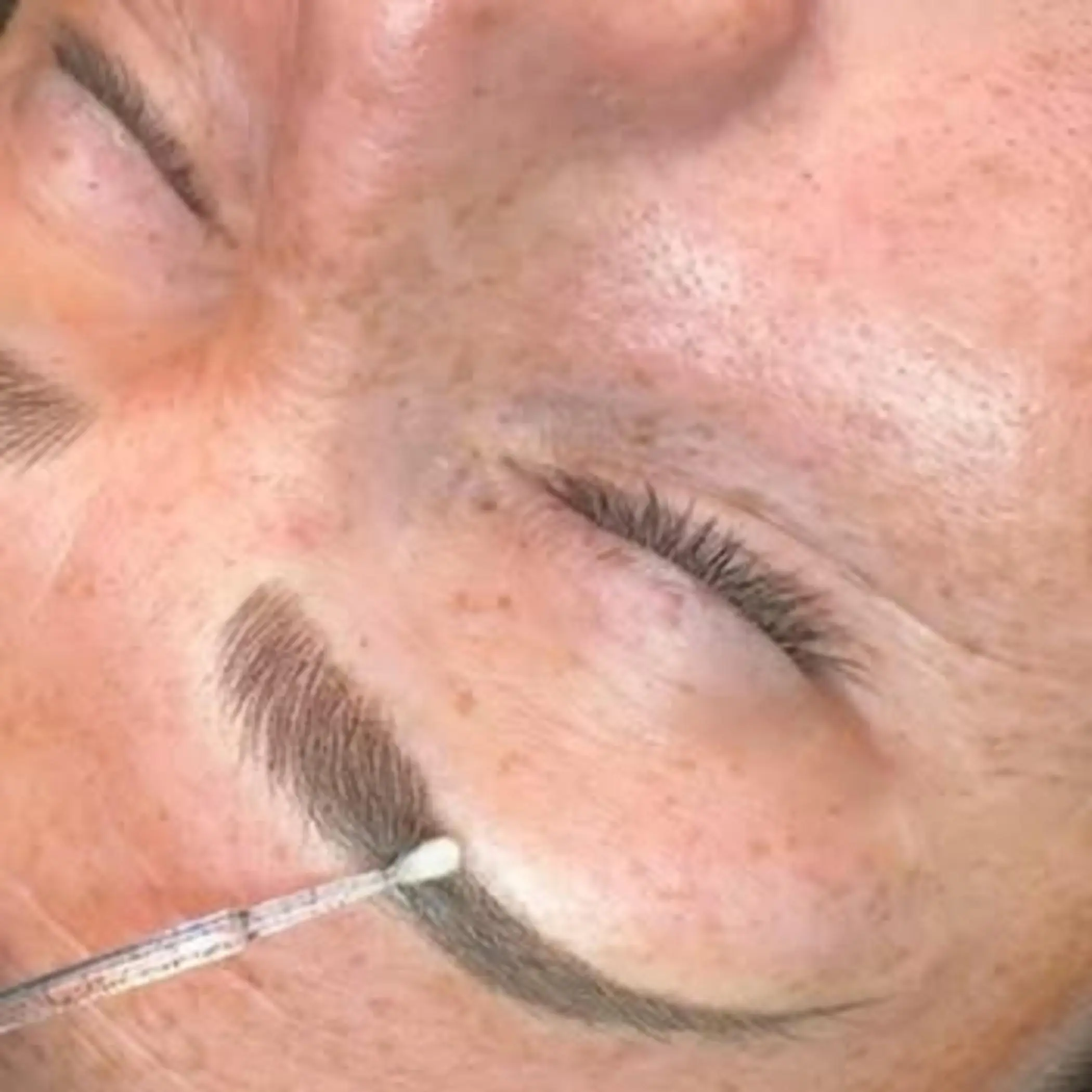 close up natural eyebrow shading details