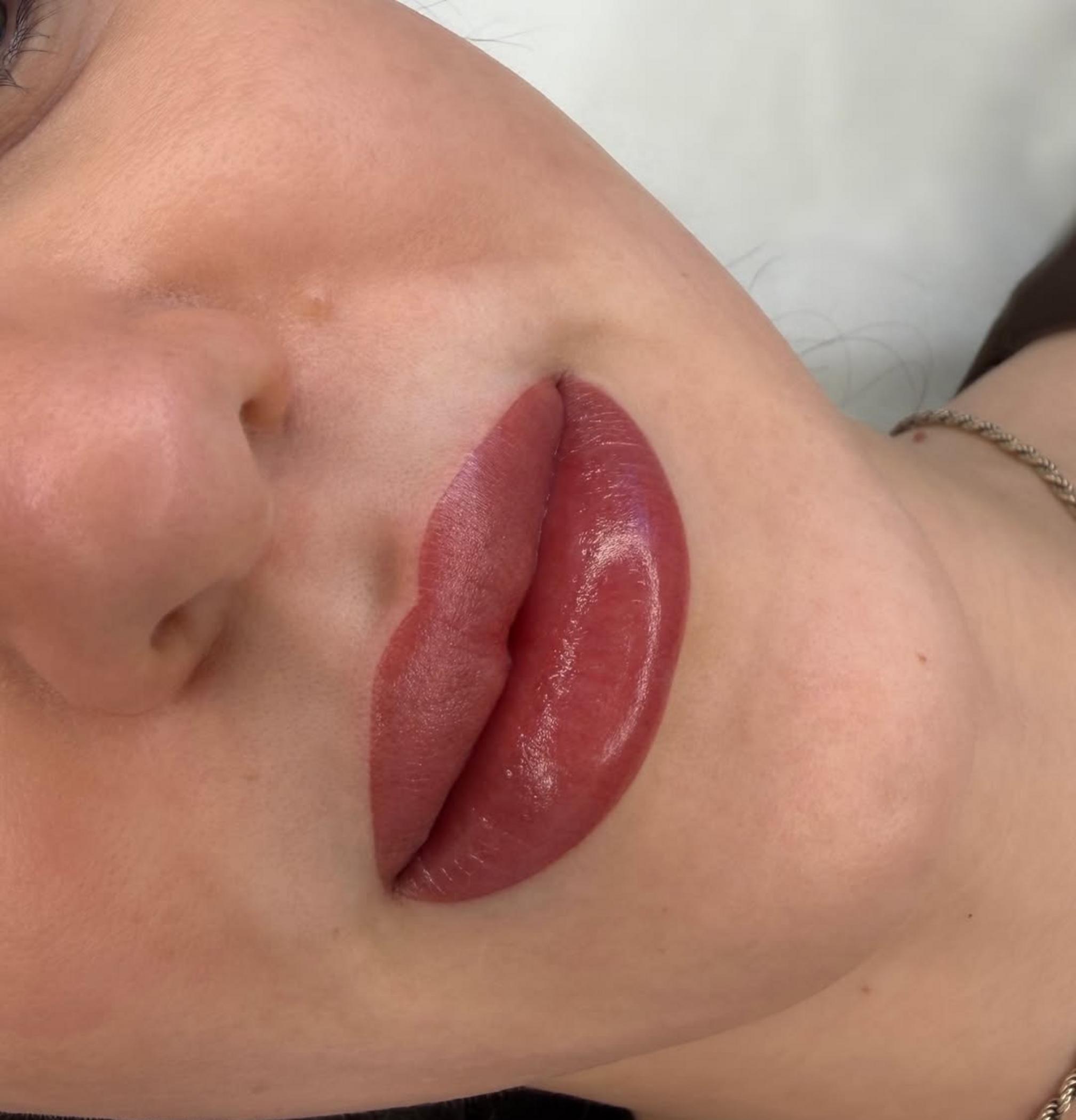 healing stages lip blush treatment