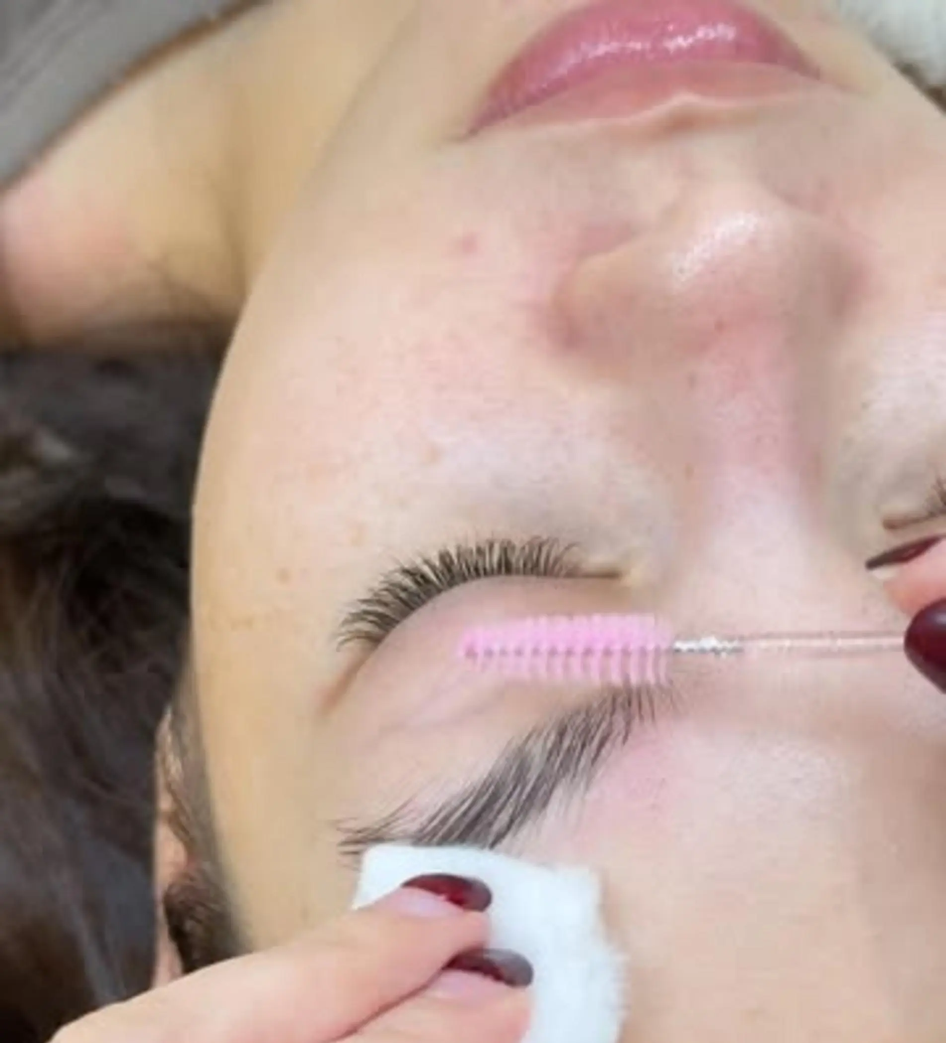 healing stages of powder brows closeup