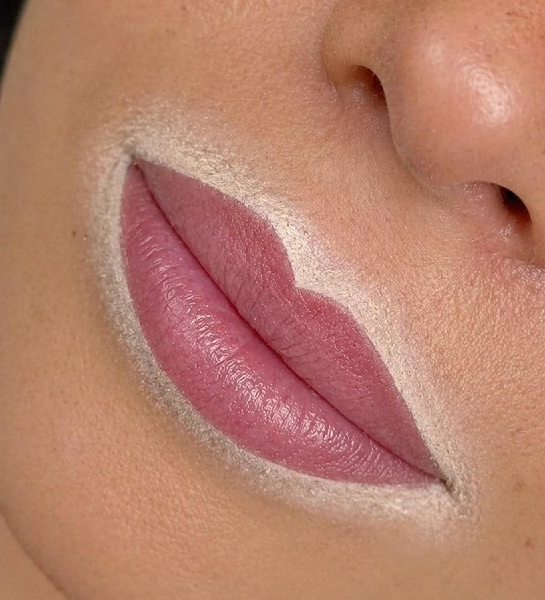 natural lip tattoo results on client
