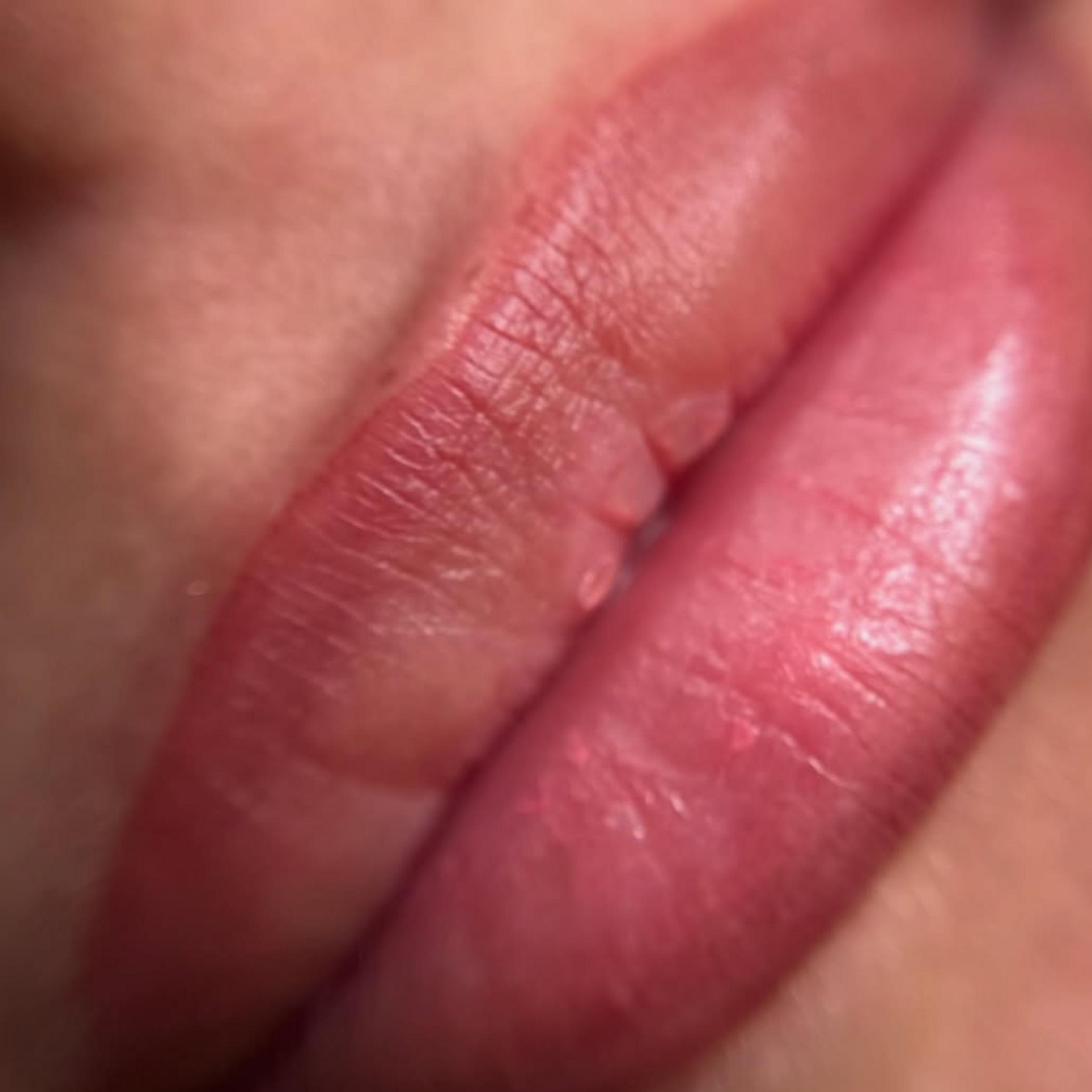 natural looking lip liner tattoo results