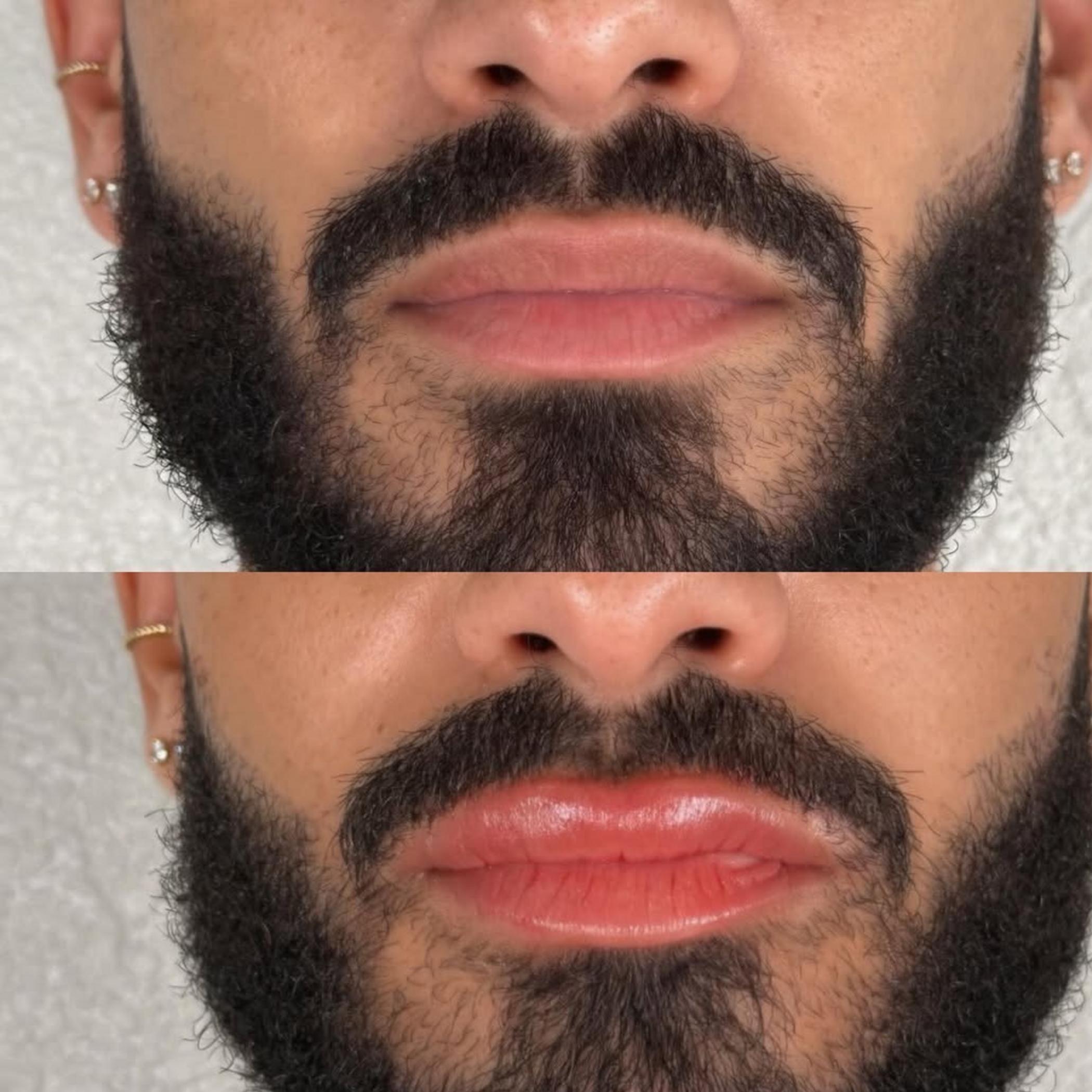 natural soft healed lip tattoo result