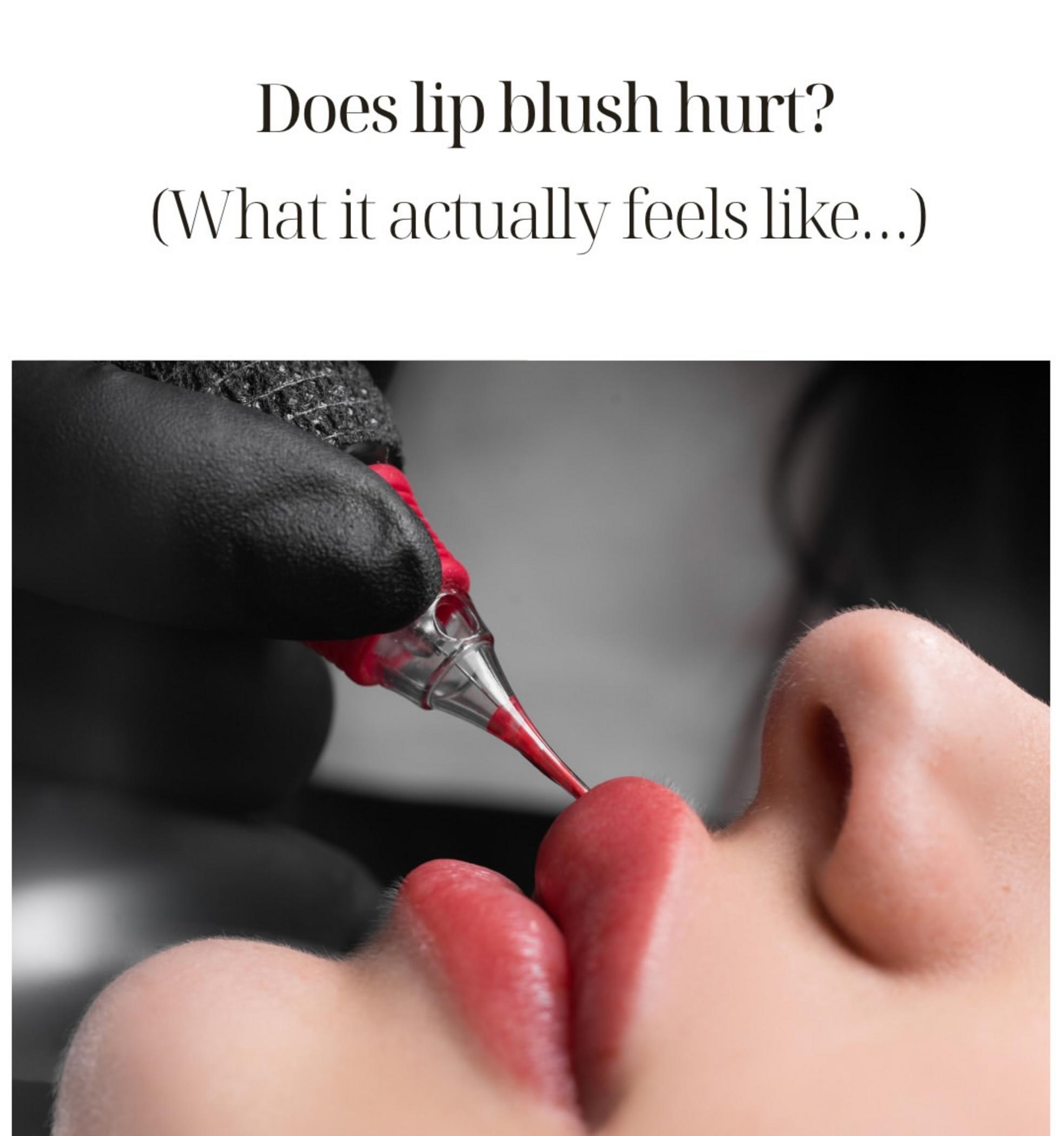 tattoo artist working on lips