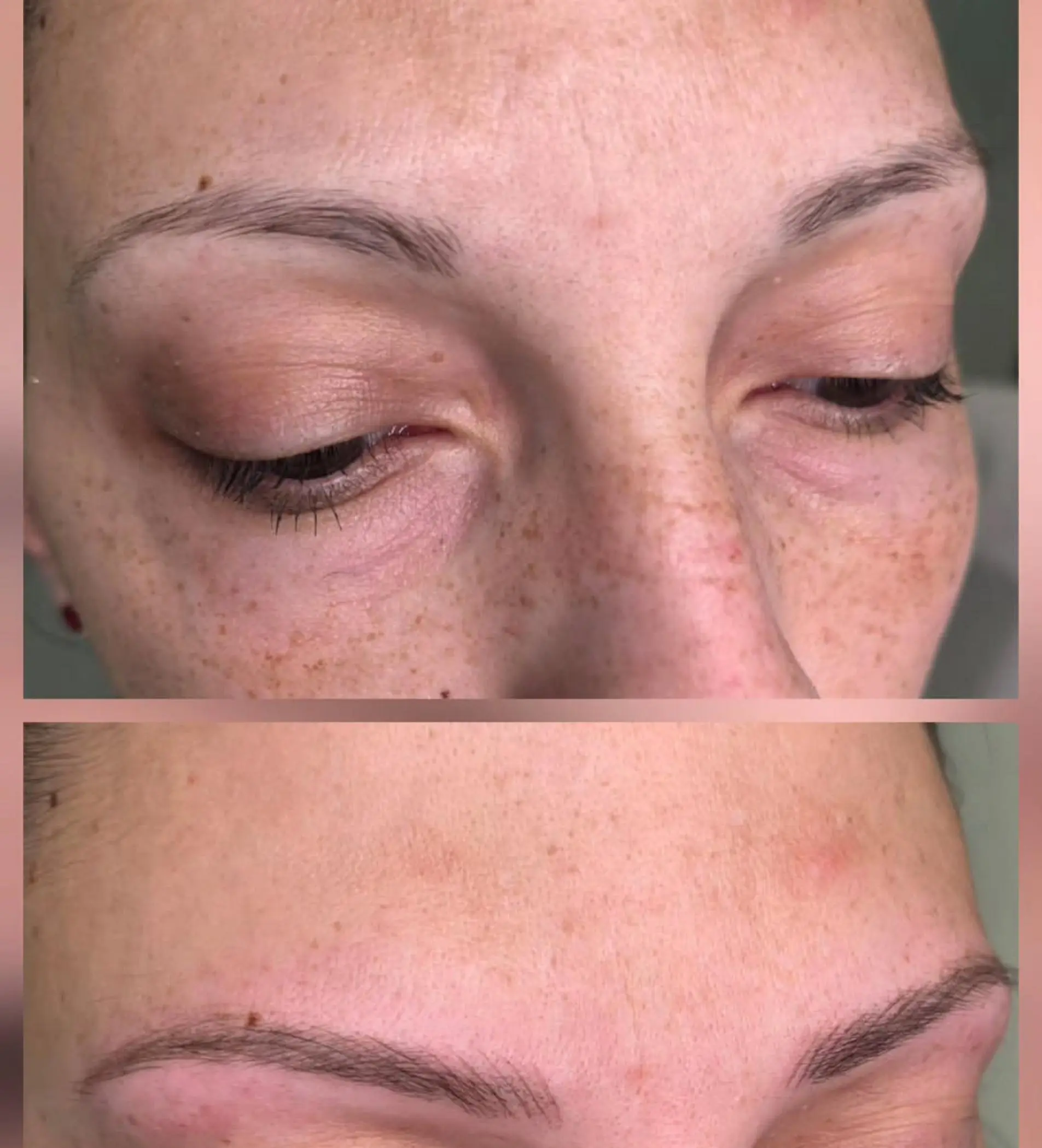 technician applying nano brows with machine