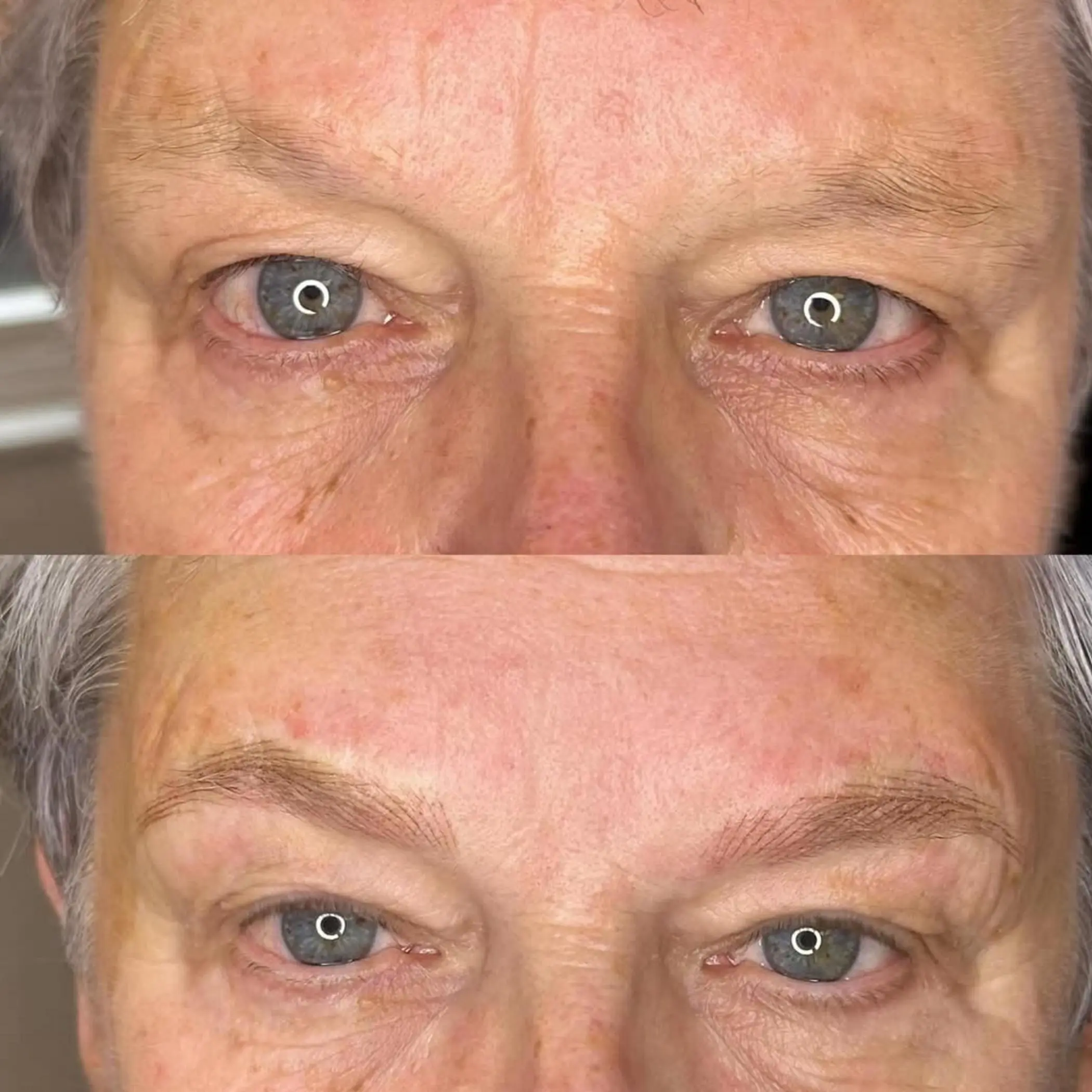 technician mapping eyebrow symmetry