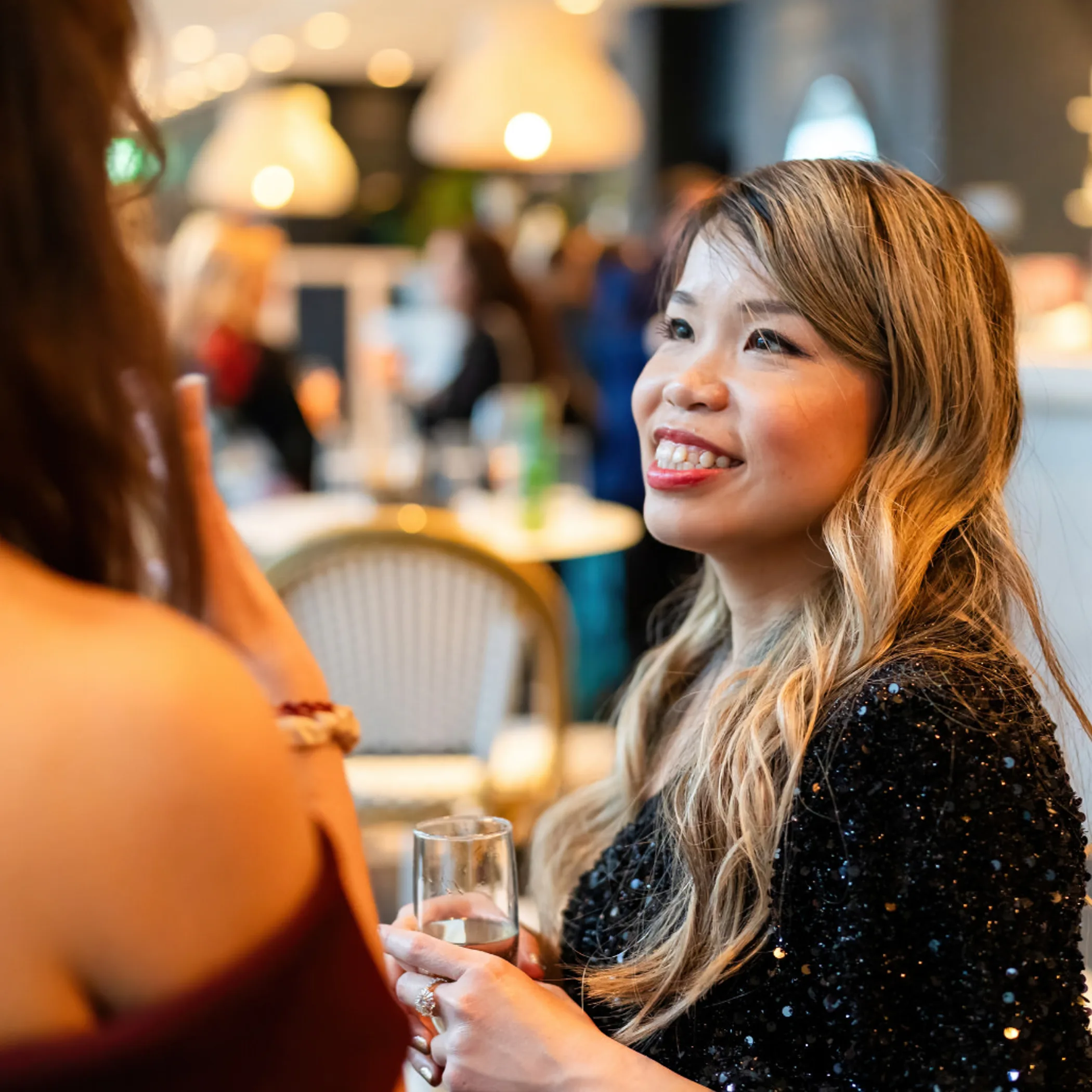 professionals networking at an event