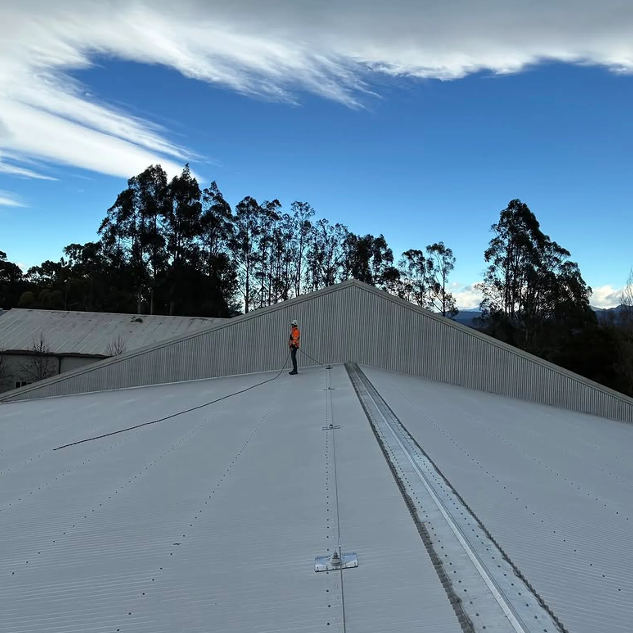 roof work with safety access