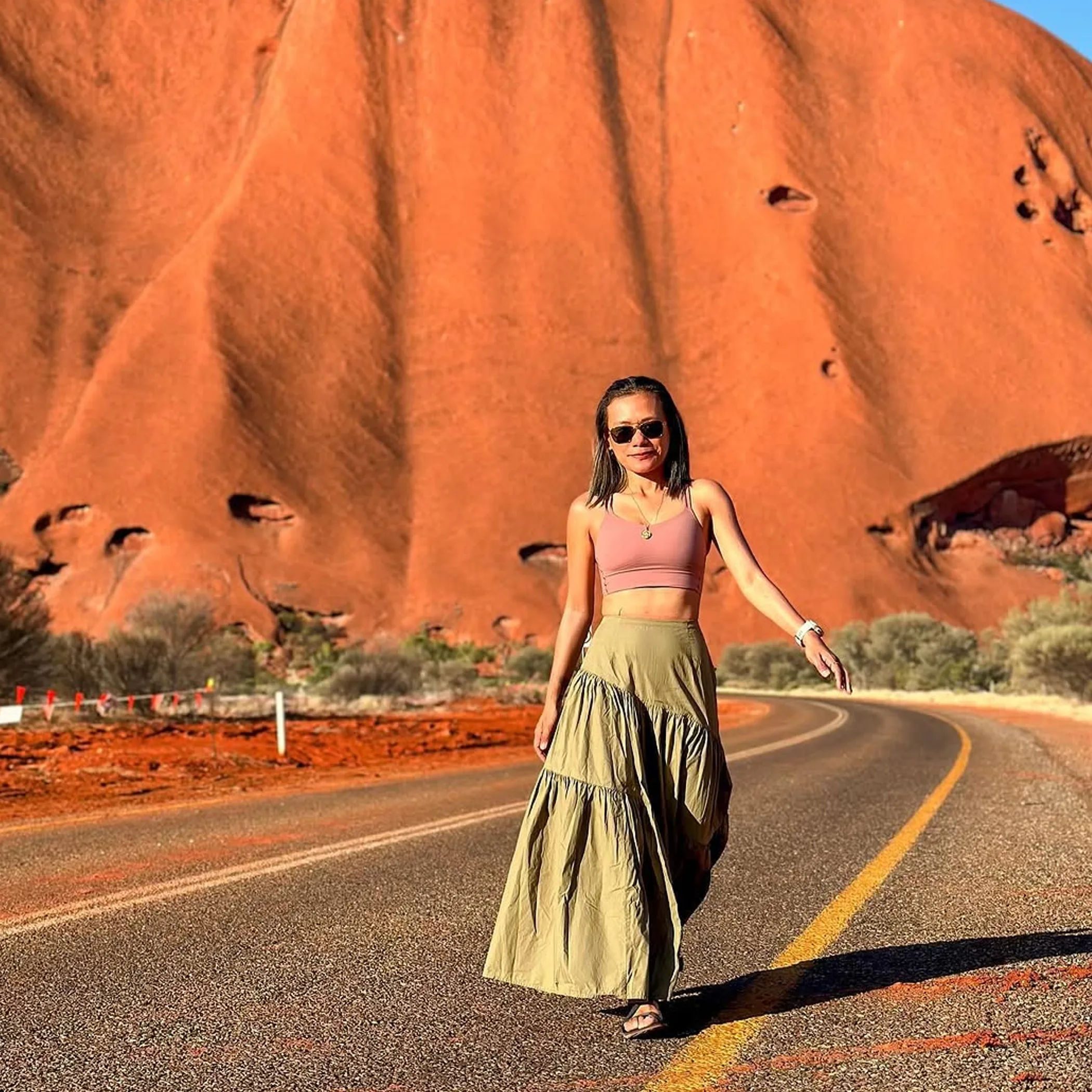 well-lit image of uluru
