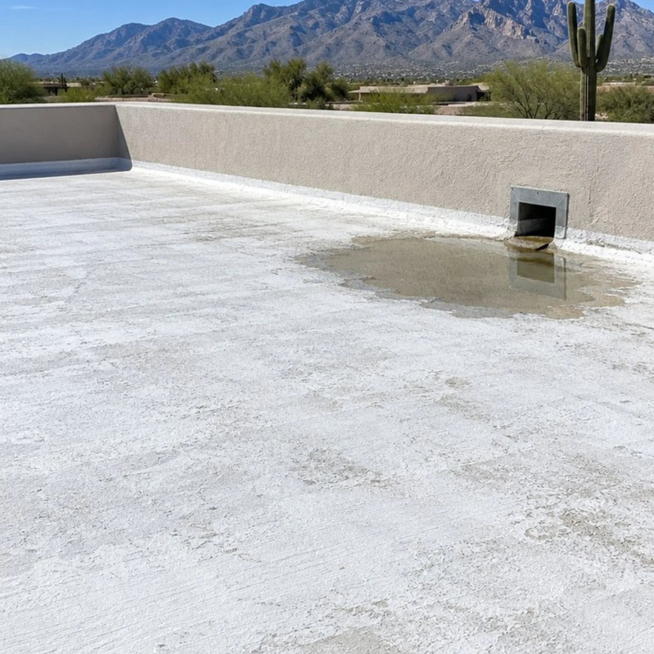 reflective foam roof with ponding